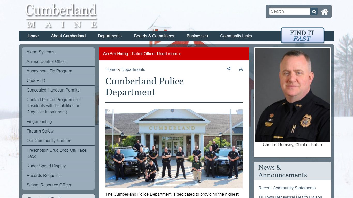 Cumberland Police Department | Cumberland ME